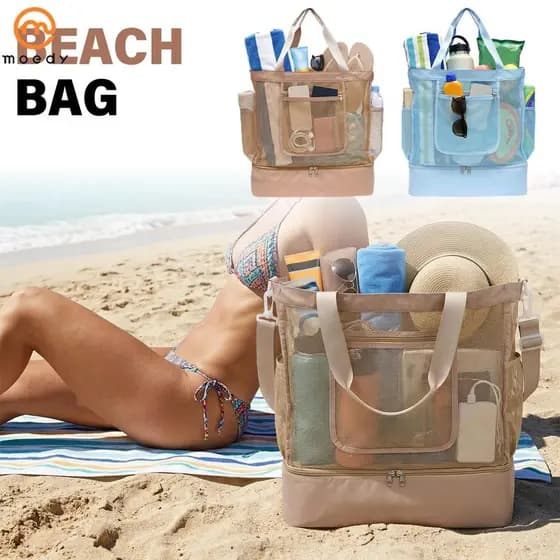 Bolsa Térmica De Praia Isolada À Prova De Areia Para Com Alça Ajustável E Bolso D'água SHOPSKC7305