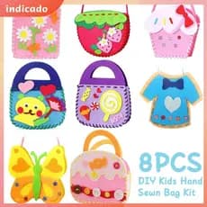 8Pcs Primeiro Kit De Costura Para Crianças De Feltro Educacional Pré-Escolar Brinquedos Educacionais Kids Craft Felt SHOPSBC2242