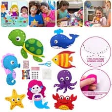 Kits De Costura De Animais Marinhos Para Crianças De Pelúcia De Feltro Artesanato De Sereia Iniciantes SHOPSBC8214