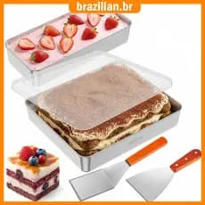 Conjunto De Panelas Tiramisu , 2 De Bolo De Aço Inoxidável E 2 Espátulas , Molde Antiaderente Para Assar Em Casa , Festa