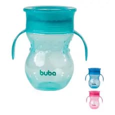 Copo de treinamento 360 Graus com Alça Bolinha 270ml Buba Copo Infantil antivazamento