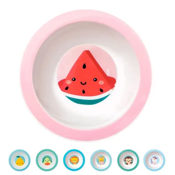 Pratinho Bowl Fundo Animal Fun e Frutti 350 ml Animais e Frutas Para Microondas Buba