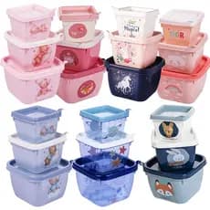 3 Potes Para Alimento Papinha de Bebê Plasútil Tamanhos Diferentes
