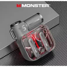 Monster XKT15 Sem Fio Earbuds, Fones De Ouvido Bluetooth 5.3, TWS Earbuds, Flip RGB Design Headset, baixa latência