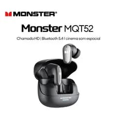 Monster MQT52 Fone De Ouvido Intra-Auricular Sem Fio Bluetooth 5.4 Com Redução De Ruído