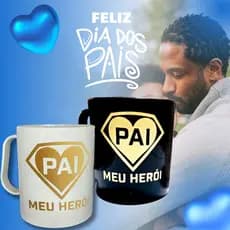 Kit 4 Caneca Pai Meu Herói Lembrancinha Dia Dos Pais - Plastica