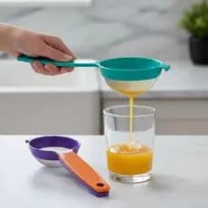 KIT 12 Peneira de Cozinha Com Cabo 7 Cm Multiuso Culinária Receita Peneirar Trigo Ovo Coar Suco