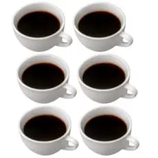 Jogo 6 Xícara Chá Café Capuccino Chocolate Quente Cor Branca 180 Ml Acrilica