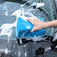 Kit Bloco De Espuma Automotivo Macia Bucha Para Lavar Carros Multiuso Azul Limpar Carro Moto