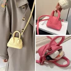PEEWANY1 Bolsa De Ombro , Estilo Coreano , Mini Crossbody Couro PU Combinada De Cor Pura