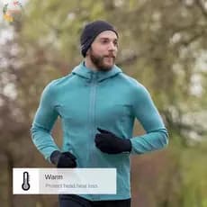 PEEWANY1 Boné Esportivo Para Corrida No Inverno , Chapéus De Mais Quentes De Cor Sólida , Gorro Respirável À Prova De Ve