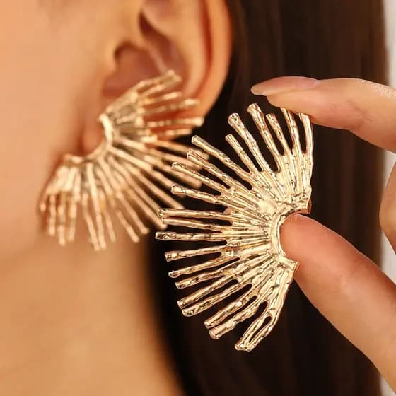 Moda Girassol Em Forma De Girasóis Brincos De Ouro Cor Para Mulheres Metal Prata Estilo Exagerado Festas De Aniversário