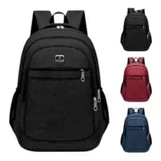 Bolsa mochila reforçada preta com bolso e compartimentos viagem, trabalho e estudo