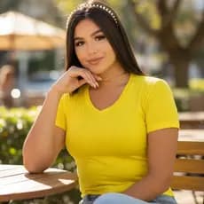 Blusa Feminina Viscolaycra Gola V Curta Camiseta dia a dia