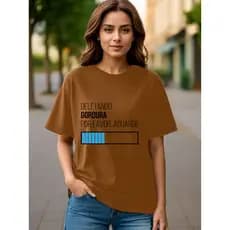 Camiseta feminina oversize de academina estampada Deletando gordura