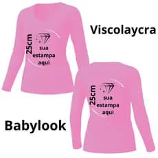 Blusa gola V MANGA LONGA. Crie sua Estampa Exclusiva! 25cm Uniformes/looks/presentes criativos