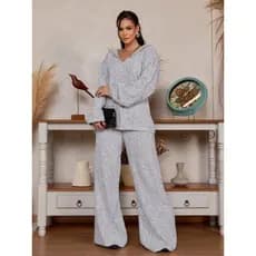 Conjunto Mousse Inverno Elegante Premium Estiloso Casual Dia a Dia Confortável Tricot