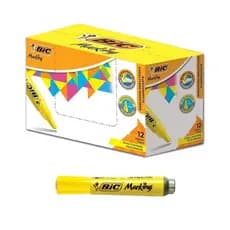 Marca Texto Caneta, Marking, Amarelo Fluorescente, BIC, 12 Unidades