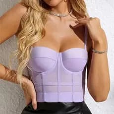 WECHERY Mulheres Bustier Sólido Push Up Corset Sutiã Verão Moda Espartilho Top Respirável