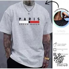 Camiseta Masculina PARIS Lançamento Malha 100% Algodão Premium Camisa Envio Imediato Dreams Maker