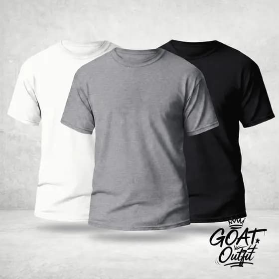 Kit 2 Camisetas 100% Algodão Básica Lisa Gola Redonda