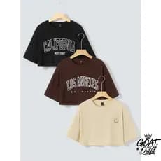 Cropped Feminina Cores Terra California Los Angeles Estilo de Rua Academia
