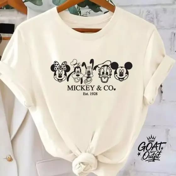 Camiseta Feminina Personalizada Moda T-shirt Estampa Minnie e Turma 100% Algodão (REF:2105)