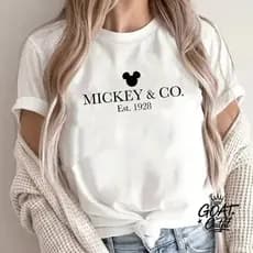 Camiseta Streetwear feminina de  mickey co branca off white malha premium T-Shirts 100% Algodão Envio Imediato