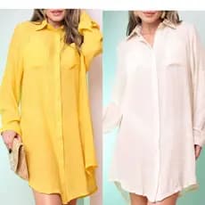 Saida De Praia Camisa Chemise Moda Praia