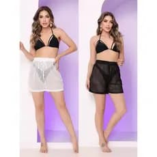 Saida De Praia Short De Praia Em Tela Arrastao Moda Verao