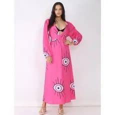 Saida De Praia Olho Grego Kimono Moda Praia