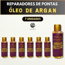 Kit 7 Reparadores de Pontas Óleo de Argan NatyFlora – Brilho e Proteção Prolongada
