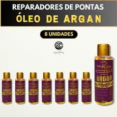 Kit 8 Reparadores de Pontas Óleo de Argan NatyFlora – Brilho e Proteção Prolongada