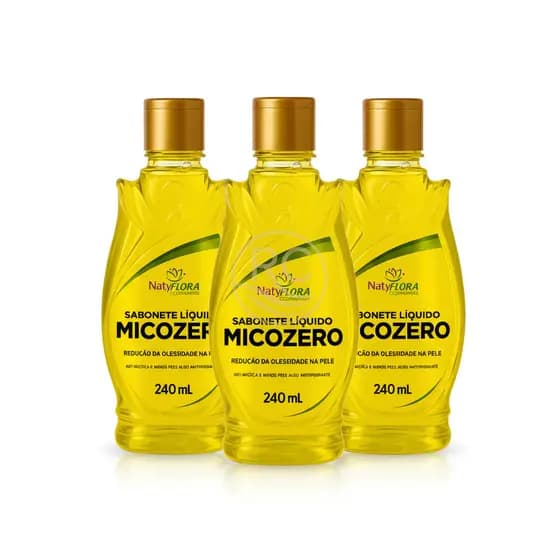 Kit com 3 Sabonetes Líquidos MicoZero 240ml – Limpeza Profunda e Cuidado Diário da Pele