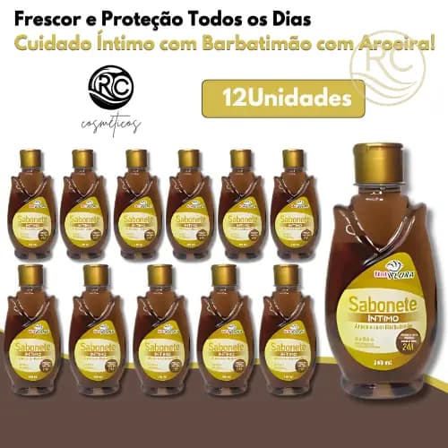 Kit Sabonete Íntimo Barbatimão e Aroeira NatyFlora – Proteção e Frescor  (12 Unidades de 240ml)