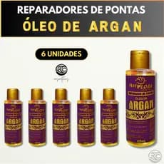 Kit 6 Reparadores de Pontas Óleo de Argan NatyFlora – Nutrição e Proteção Intensiva