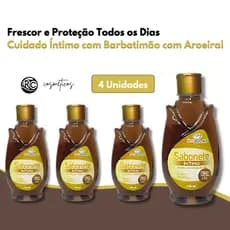 Kit Sabonete Íntimo Barbatimão e Aroeira NatyFlora – Mais Economia e Proteção (4 Unidades)