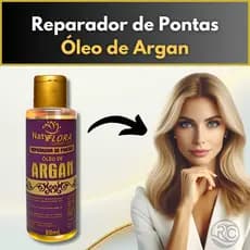 Reparador de Pontas Óleo de Argan NatyFlora - Brilho e Proteção para Todos os Tipos de Cabelo