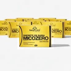 Kit 8 Sabonete Micozero NatyFlora 90g Antifúngico Para Micoses Fungos Pano Branco