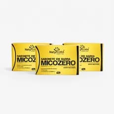 Kit 3 Sabonete Micozero NatyFlora 90g Antifúngico Para Micoses Fungos Pano Branco