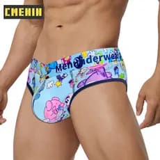 CMENIN Cueca Masculina Confortável Cintura Baixa Esportiva Macia Respirável Cuecas Masculinas Moda Multicolorida MP295