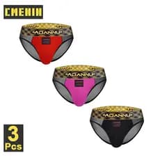 CMENIN ADANNU 3 Pcs Moda Nylon Homem Cueca Breve Homens Cuecas Macias Calcinhas Jockstrap Masculinas Top AD402
