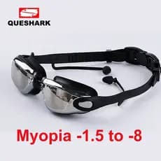 Óculos De Natação Profissionais De Silicone Myopia Com Plugue De Ouvido Anti-Embaciamento Ou UV Transparente