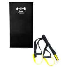 Kit Colchonete Academia Profissional + TRX Fita de Suspensão Treinamento Funcional Ajustavel Pilates