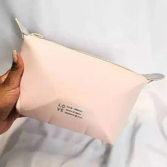 Nécessaire Feminina Rosa Bebe, Couro sintético, Bolsa para maquiagem