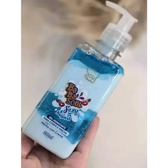 Gel Hidratante Corporal BabaSoul de Menta ao Creme para o Corpo e Virilha Soul Cosmeticos 280ml