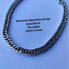 Pulseira Masculina de Aço Inox, Grumet duplo, fecho Camarão – Estilo e Sofisticação!