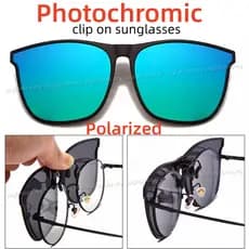 Clipe Em Óculos Polarizados Flip Up Clip De Sol Interior E Exterior Fotocromático Condução Espelho De Pesca Feminino Qua
