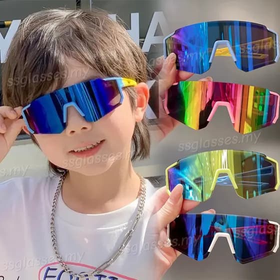 Óculos De Sol Para Ciclismo Infantil , Meninos , Meninas , Esportes Ao Ar Livre , Armação Grande , Proteção UV Crianças
