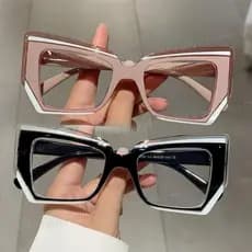 Novo Espelho Olho De Gato Plano Polígono Feminino Moda Retro Colorido Óculos Anti Luz Azul Para Mulheres Homens Quadro D